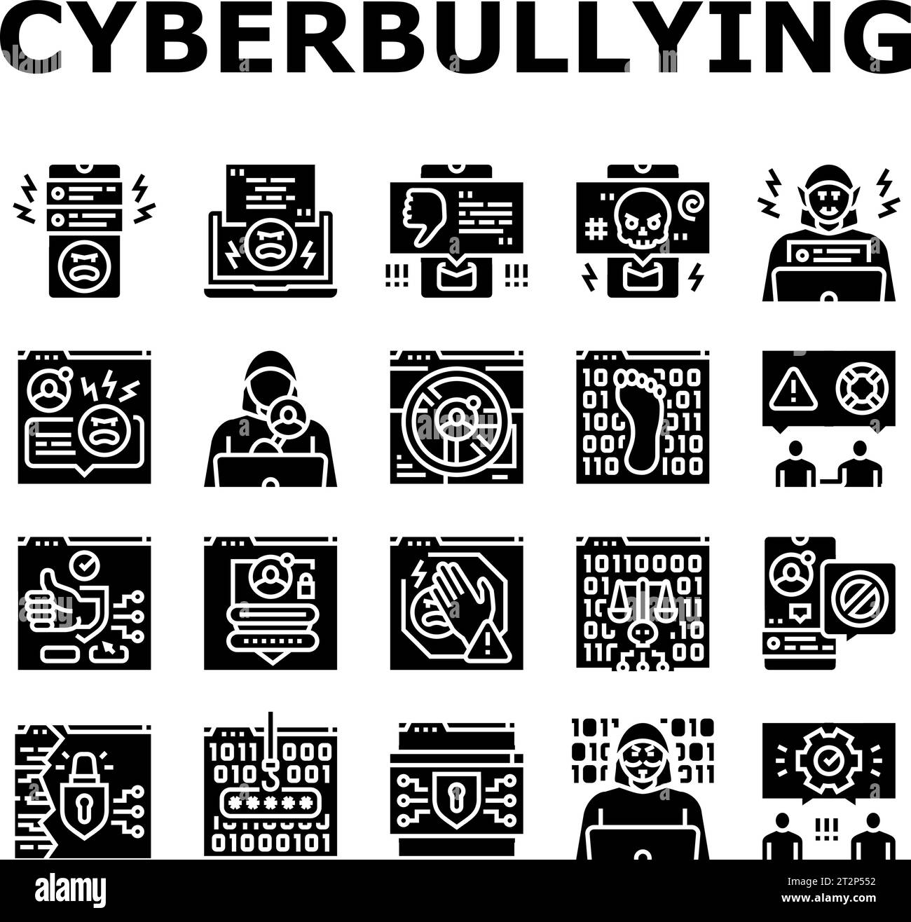 Abuse, bully, cyber bullying, social crime, threat icon - Download on