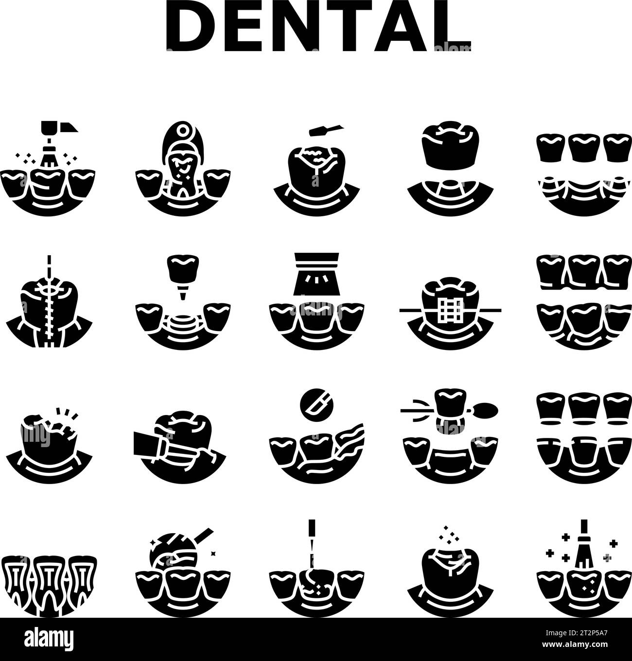 dental procedure clinic icons set vector Stock Vector Image & Art Alamy