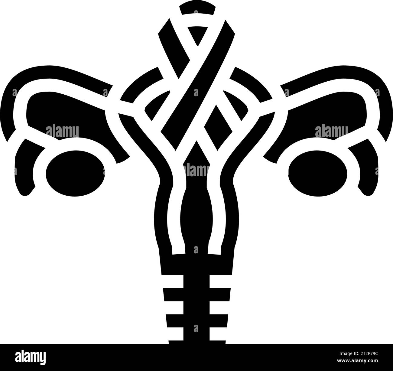 cervical health gynecologist glyph icon vector illustration Stock