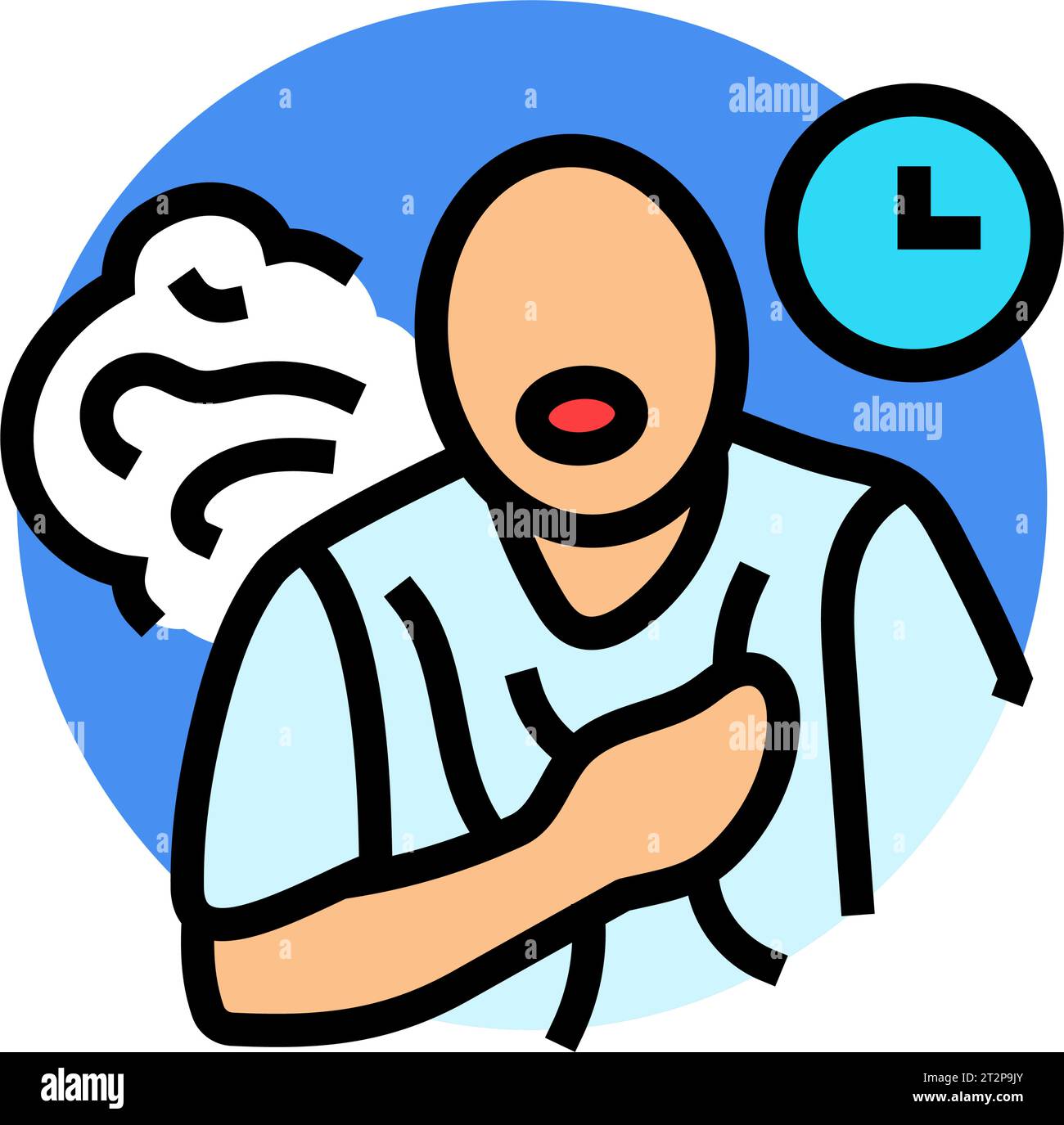chronic cough disease symptom color icon vector illustration Stock ...