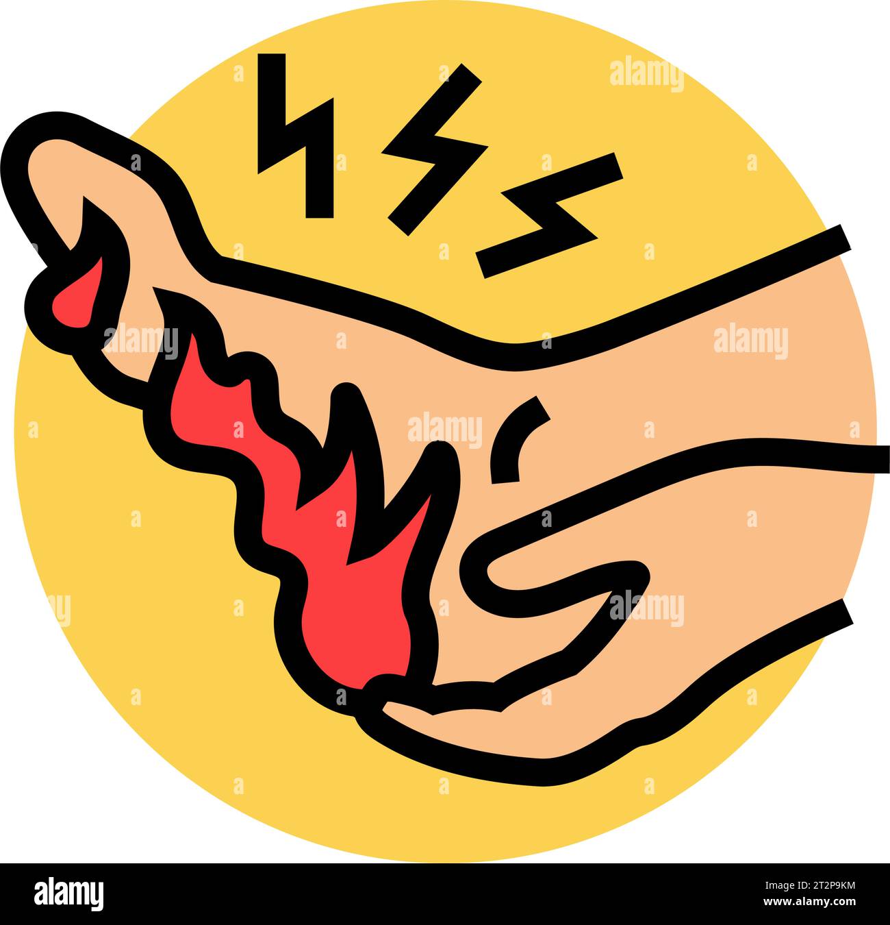 sensation burning disease symptom color icon vector illustration Stock 