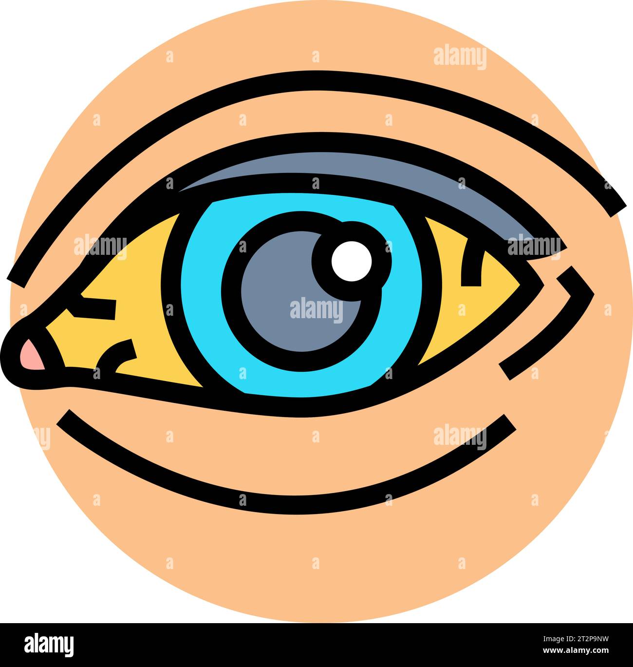 yellowing the skin eyes disease symptom color icon vector illustration