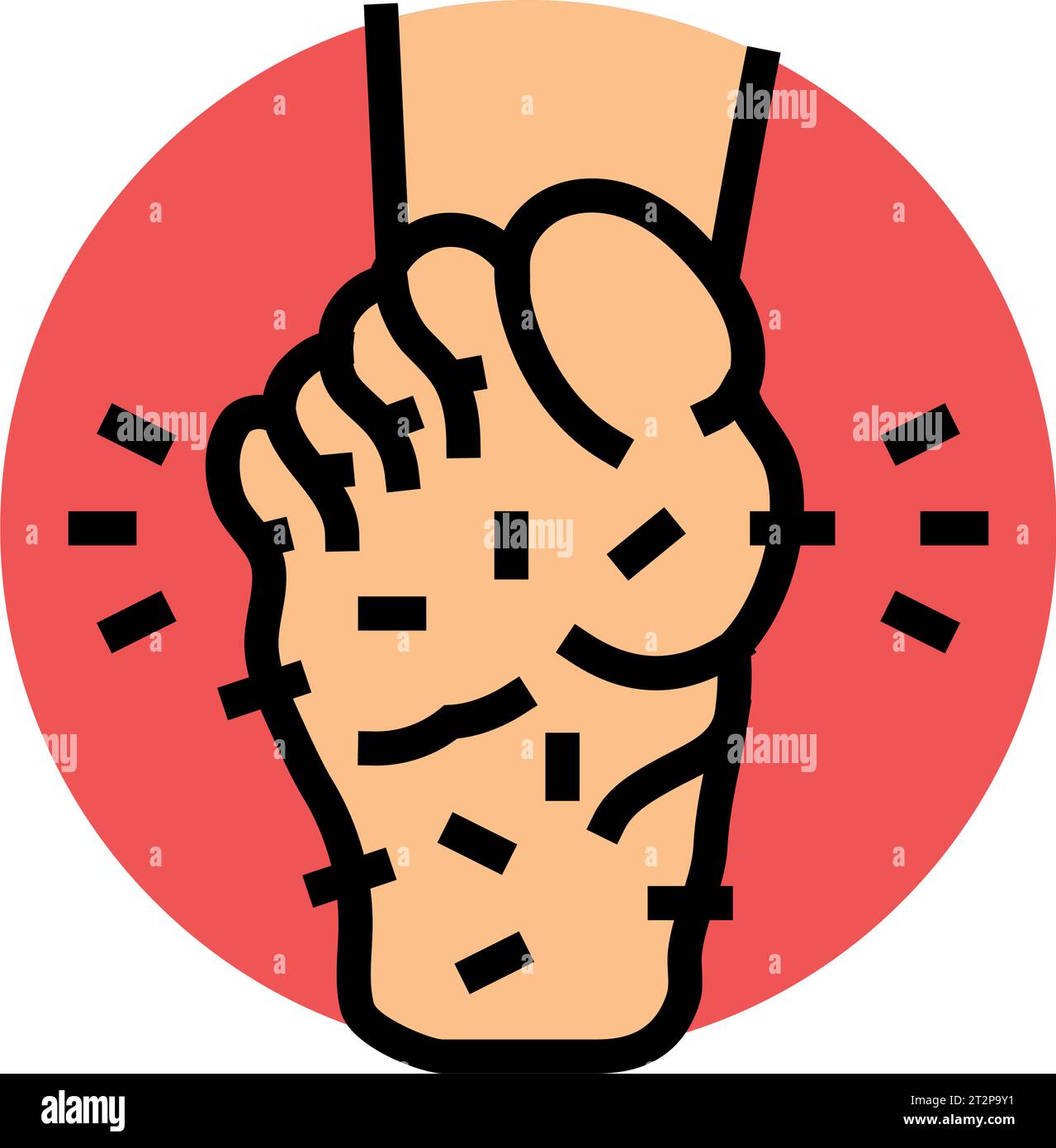 sensation pins needles disease symptom color icon vector illustration
