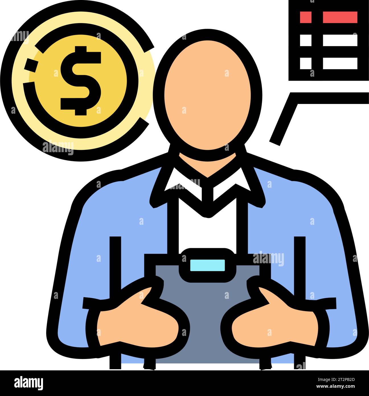 financial advisor color icon vector illustration Stock Vector Image ...