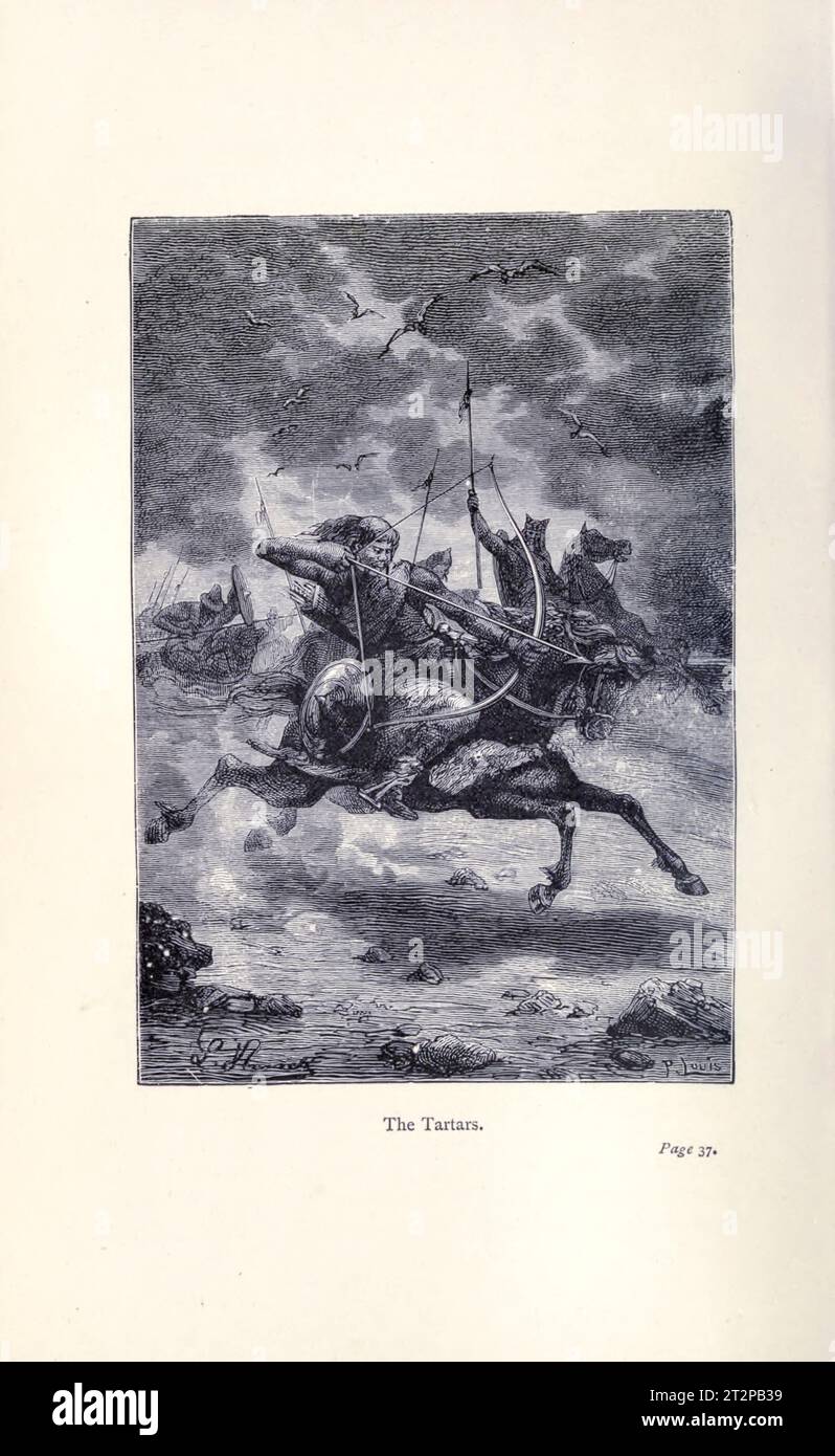 Tartars, 19th century illustration Stock Photo