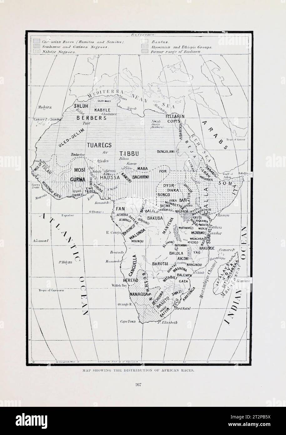 Afican Races Map showing the distribution of African races Stock Photo - Alamy