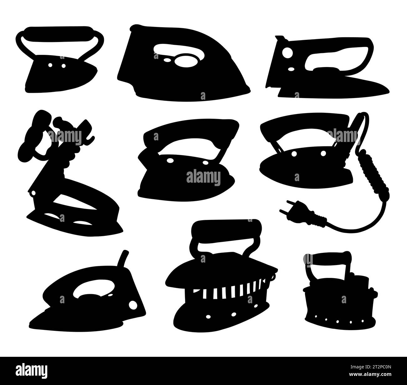 old fashioned iron for clothes silhouette Stock Vector