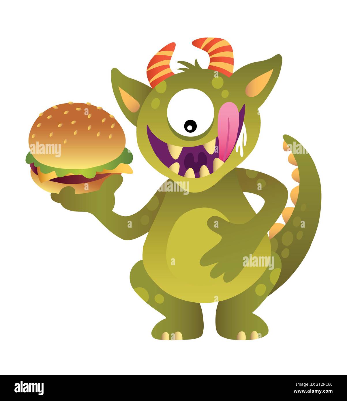 colorful cartoon monster character for game or mascot illustration Stock Vector