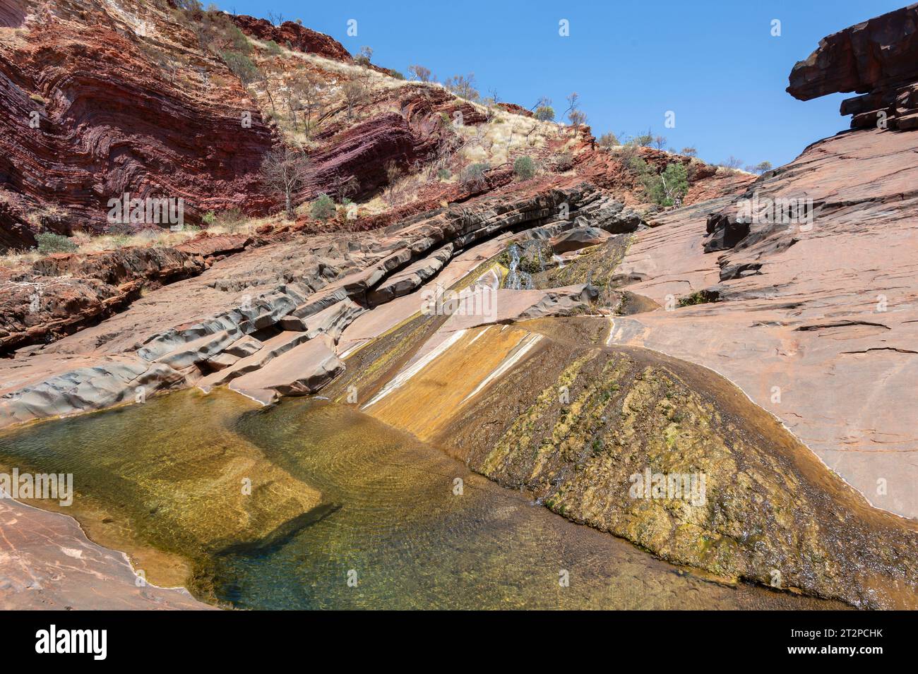 Amazing rock formations at Hamersley Gorge, Karijini National Park ...