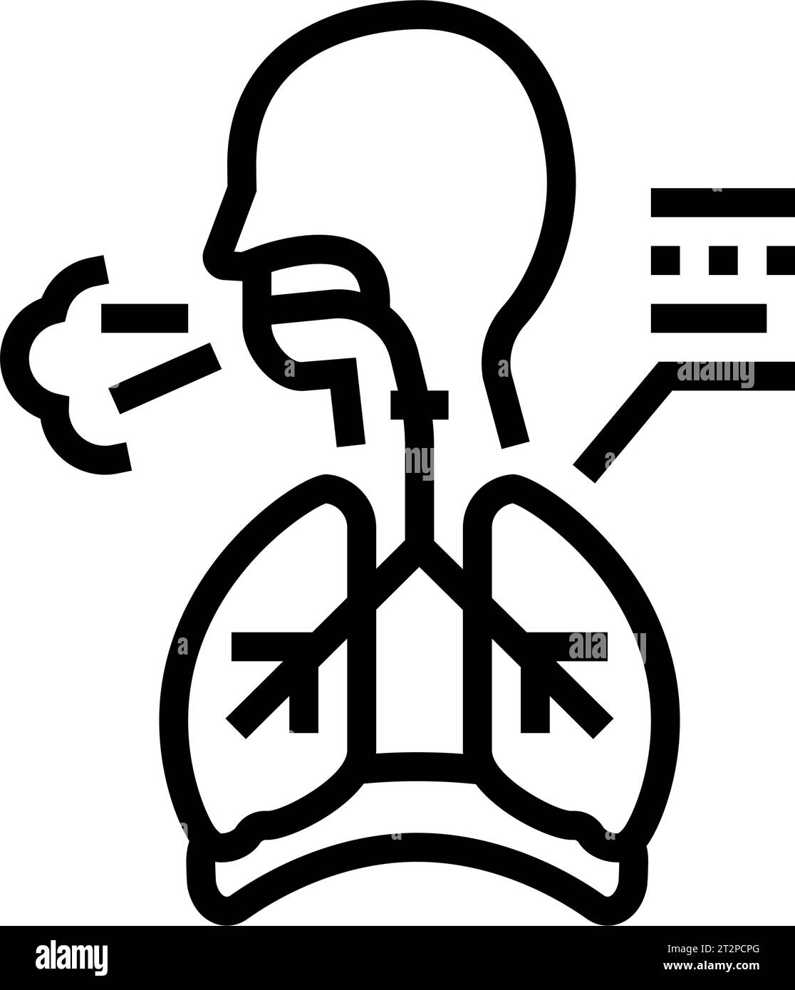 persistent hiccups disease symptom line icon vector illustration Stock ...