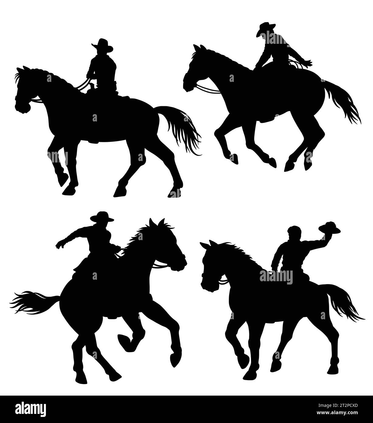 cowboy riding a horse pose silhouette Stock Vector Image & Art - Alamy