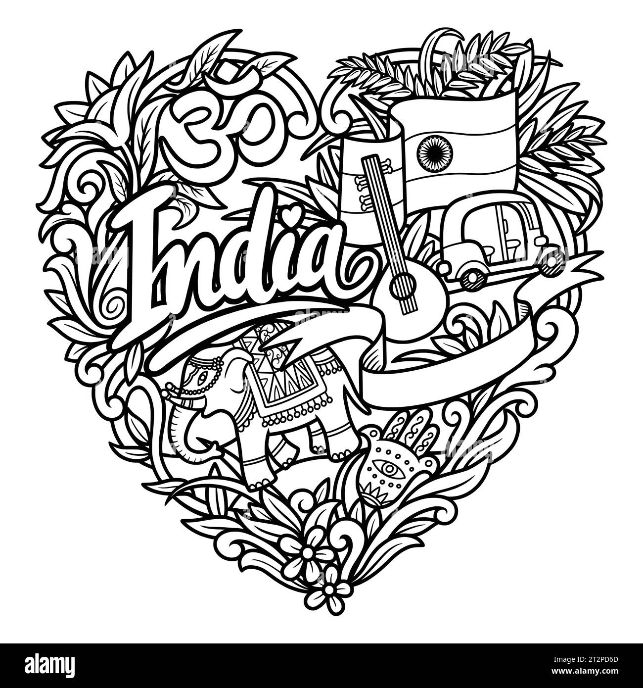 India badge doodle decoration design illustration Stock Vector Image ...