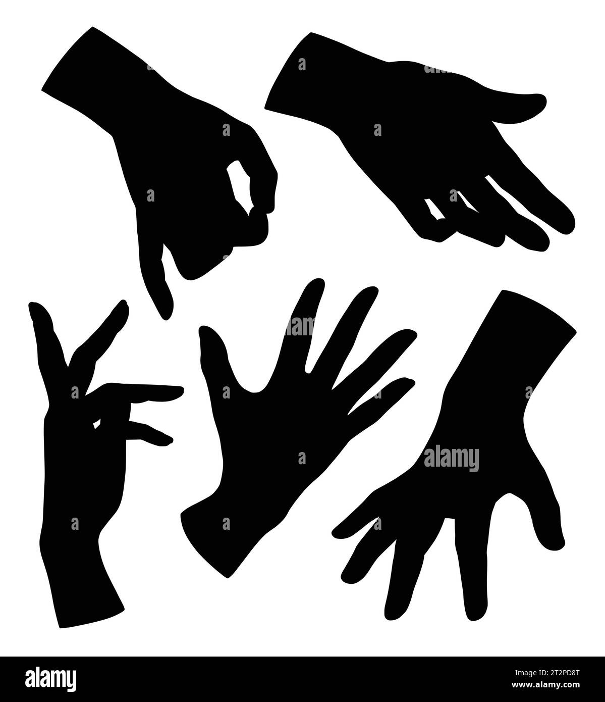 hand sign and symbol fingers gesture silhouette Stock Vector