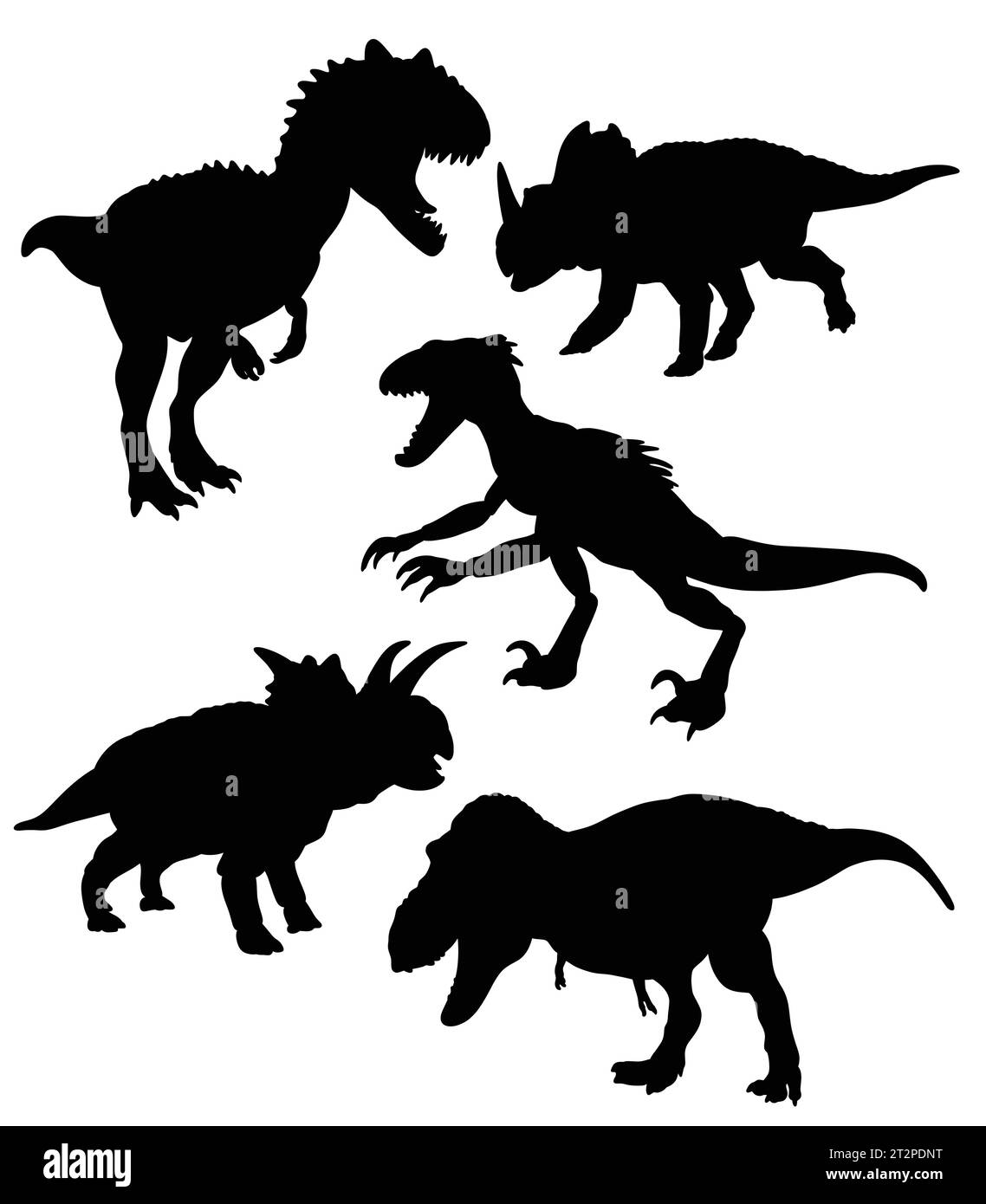 tyrannosaurus dinosaur reptile monster animal silhouette Stock Vector
