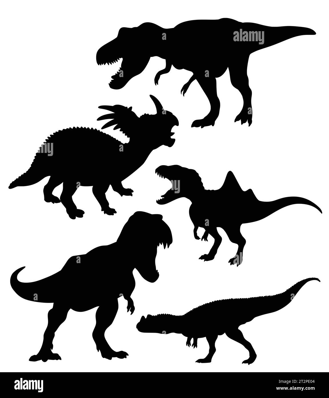 tyrannosaurus dinosaur reptile monster animal silhouette Stock Vector