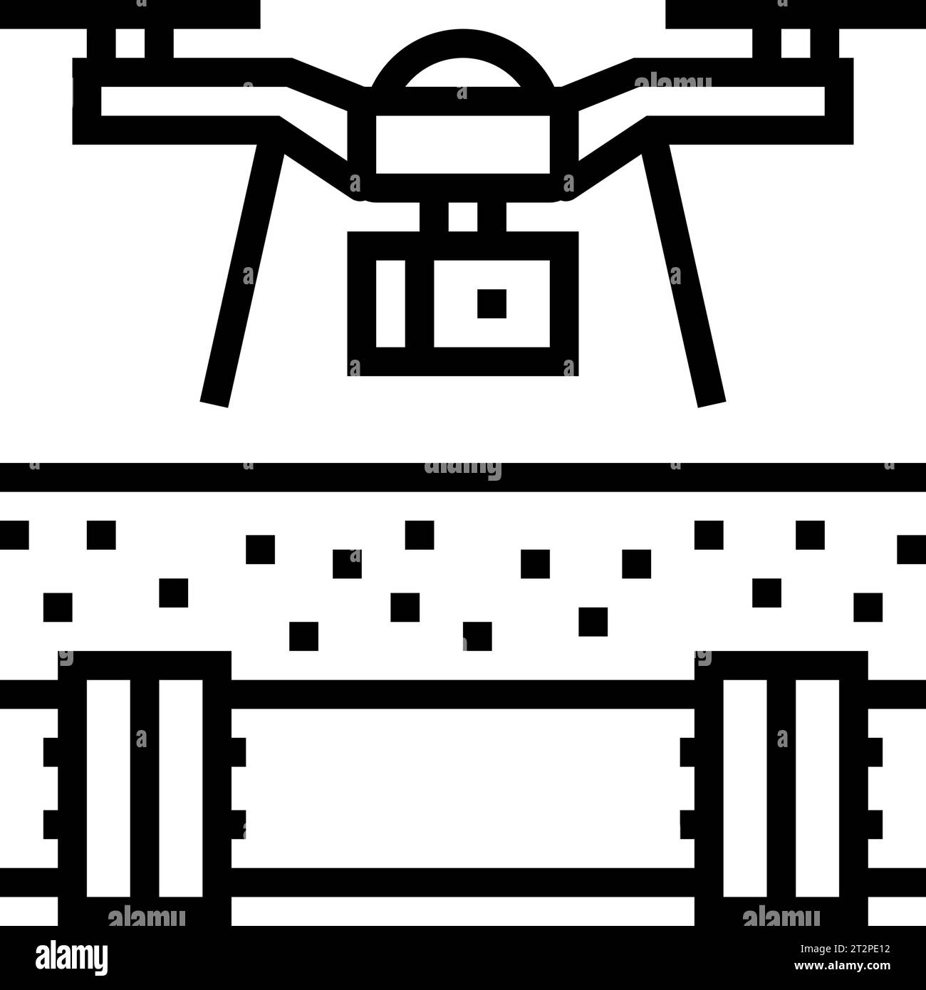 pipeline inspection drone line icon vector illustration Stock Vector ...