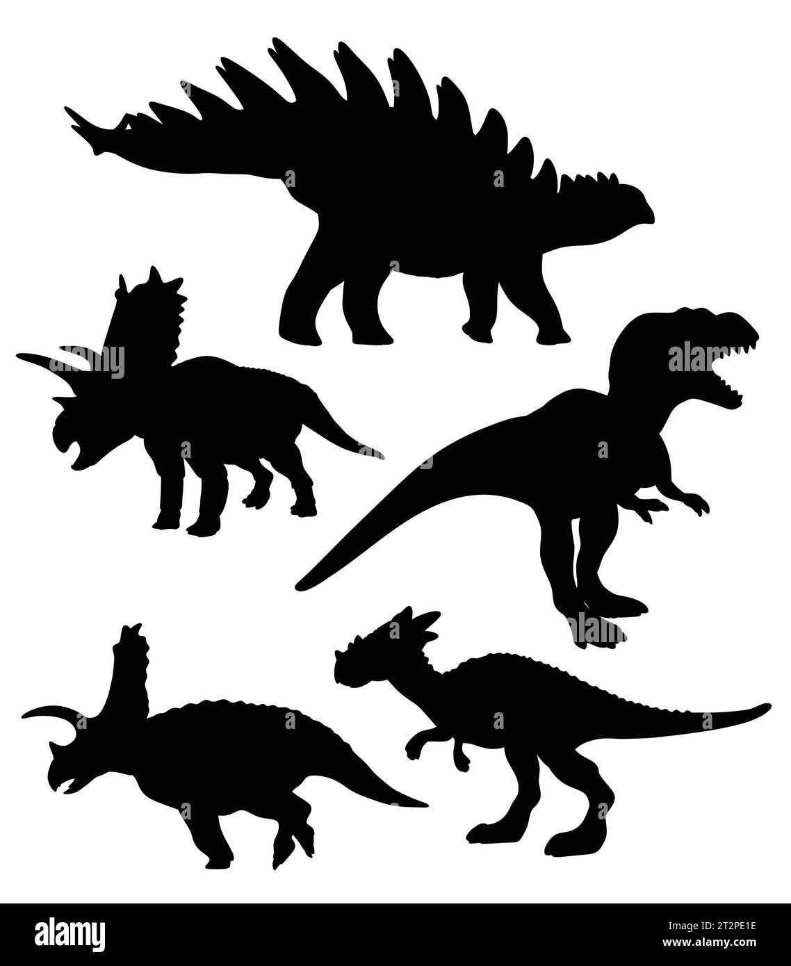 tyrannosaurus dinosaur reptile monster animal silhouette Stock Vector