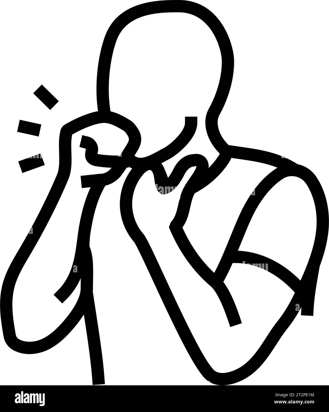 dry cough disease symptom line icon vector illustration Stock Vector