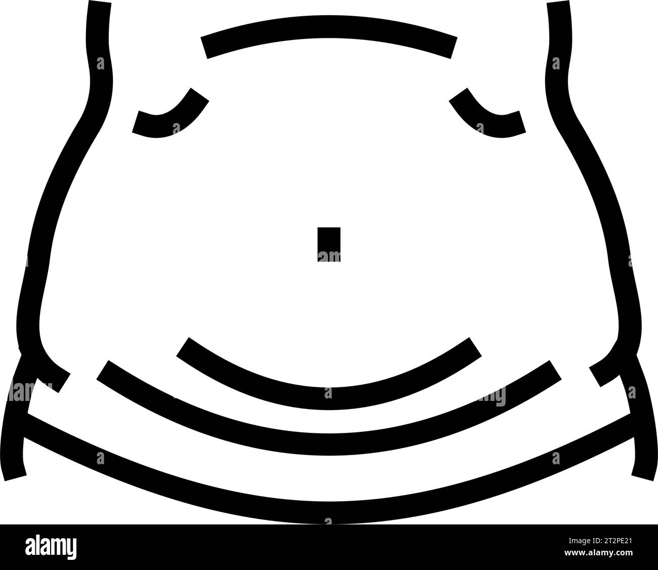 sudden weight gain disease symptom line icon vector illustration Stock