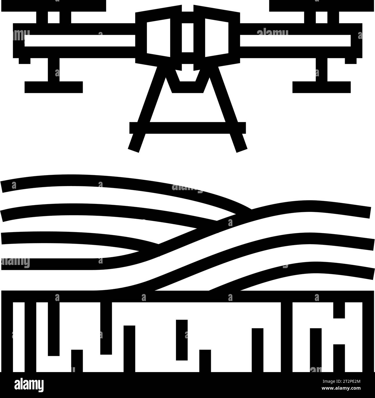 agricultural drone line icon vector illustration Stock Vector Image ...