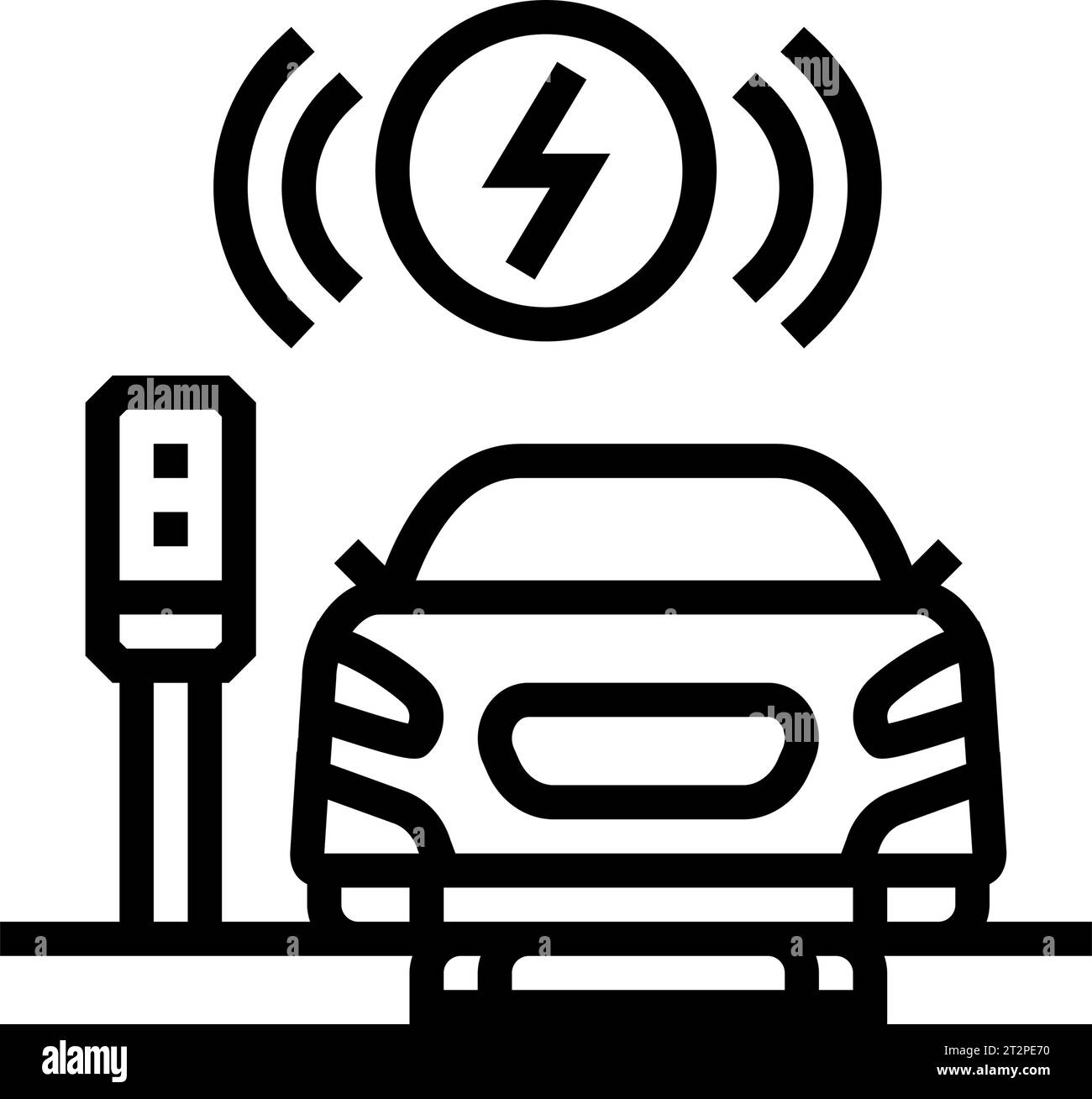 wireless charging electric line icon vector illustration Stock Vector ...