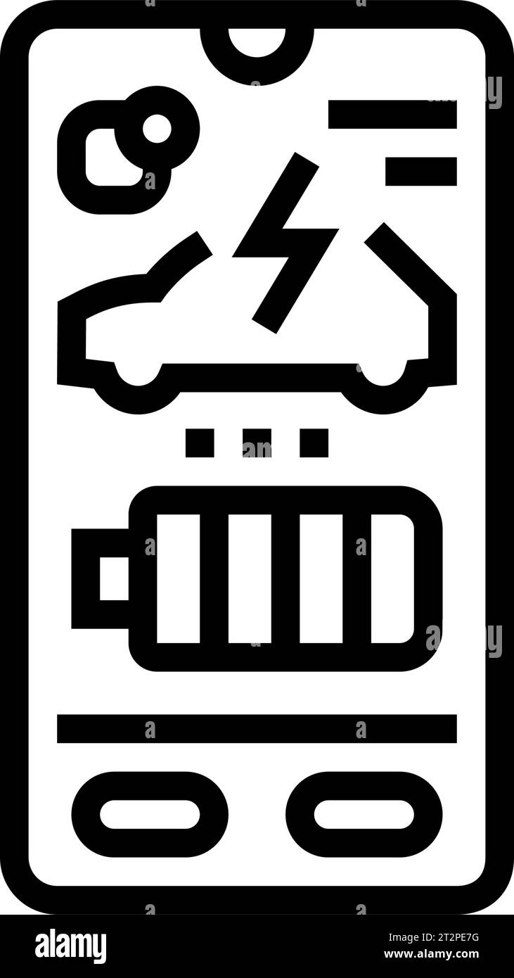 charging app electric line icon vector illustration Stock Vector Image ...