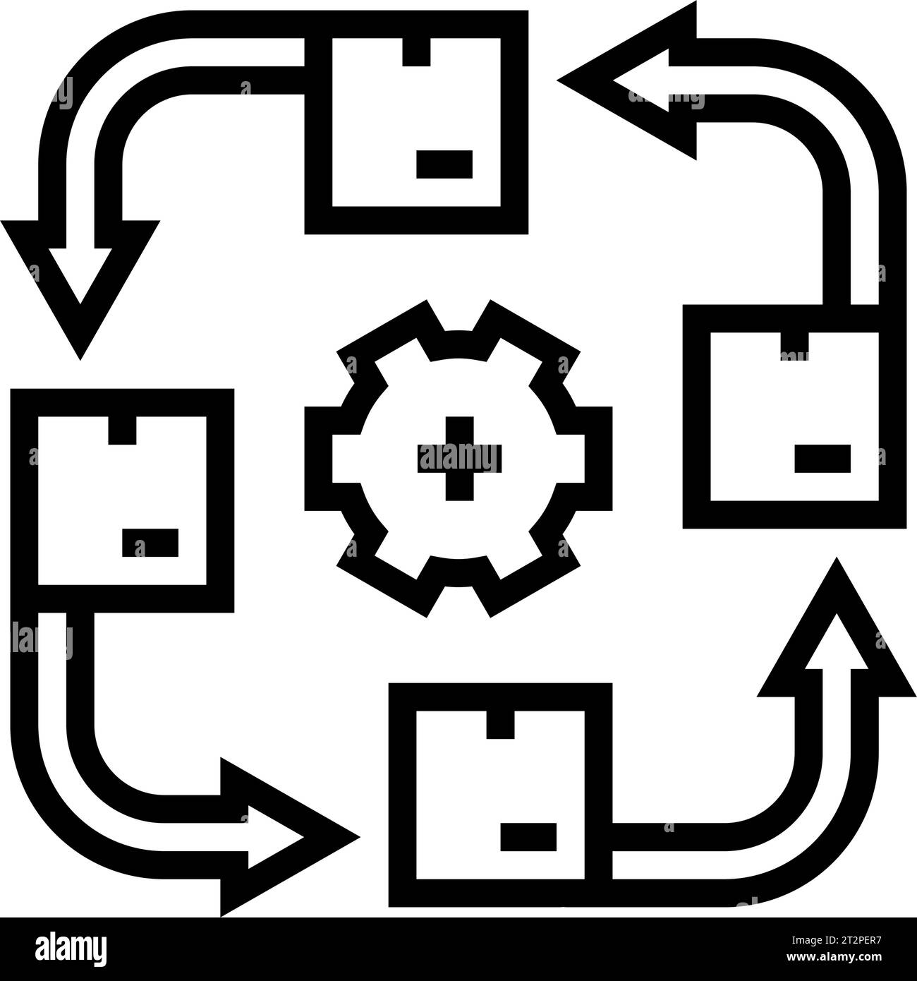 stock rotation logistic manager line icon vector illustration Stock ...
