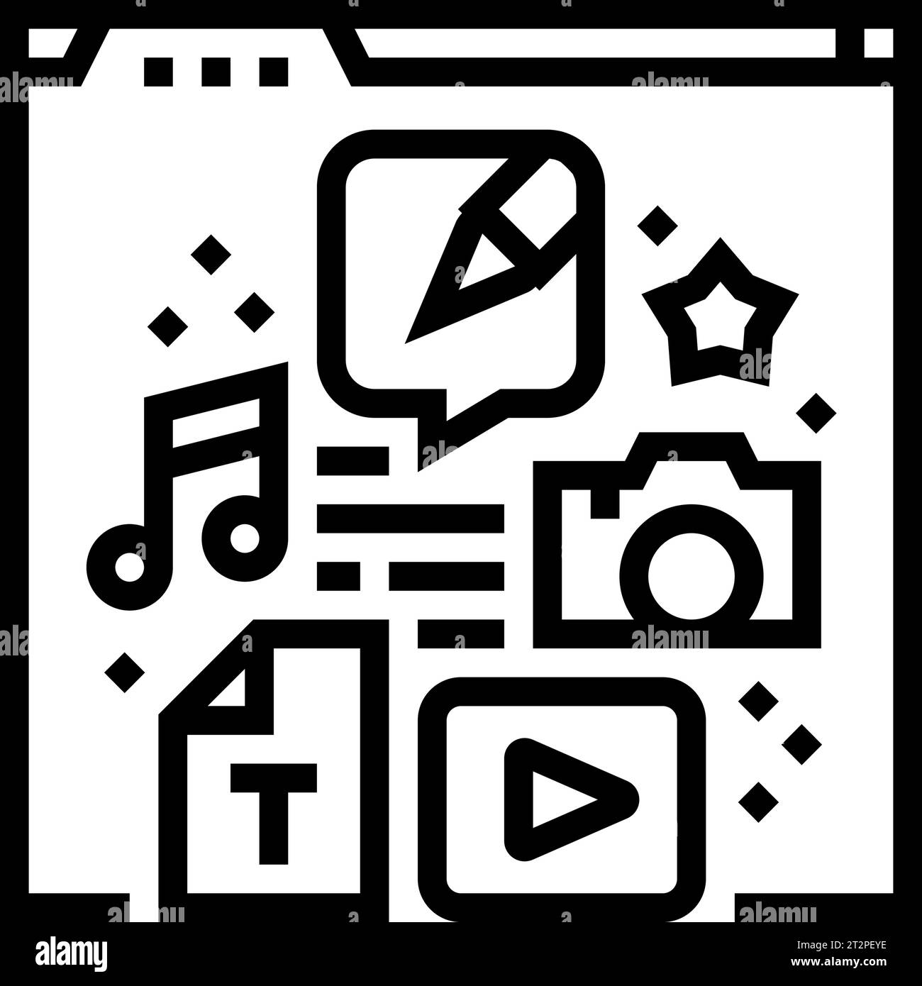 content creation social media line icon vector illustration Stock ...