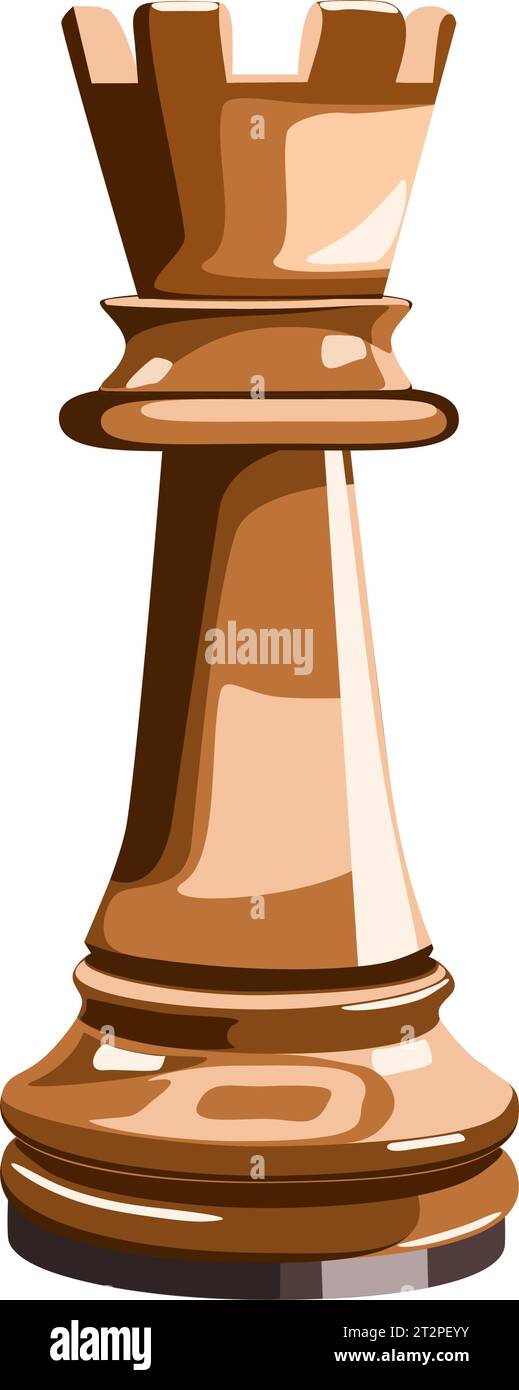 Chess piece isolated on white background. Vector illustration in flat technique Stock Vector