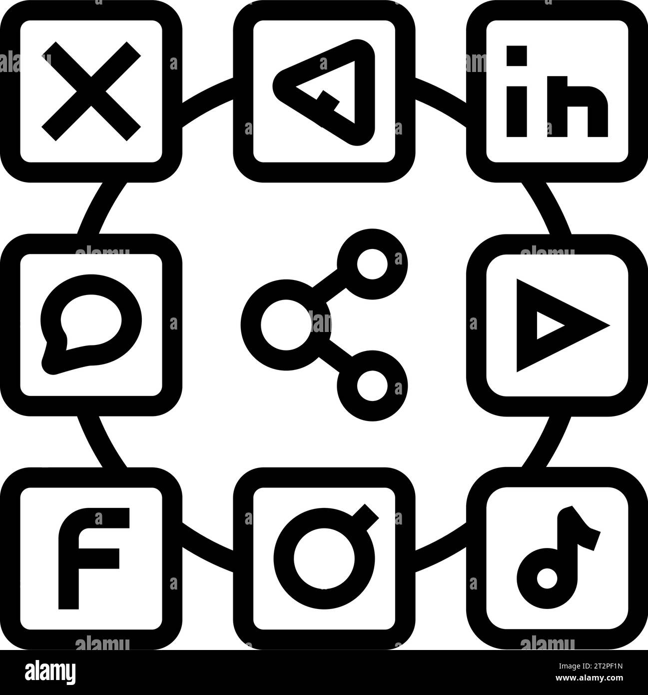 social media icons line icon vector illustration Stock Vector Image ...