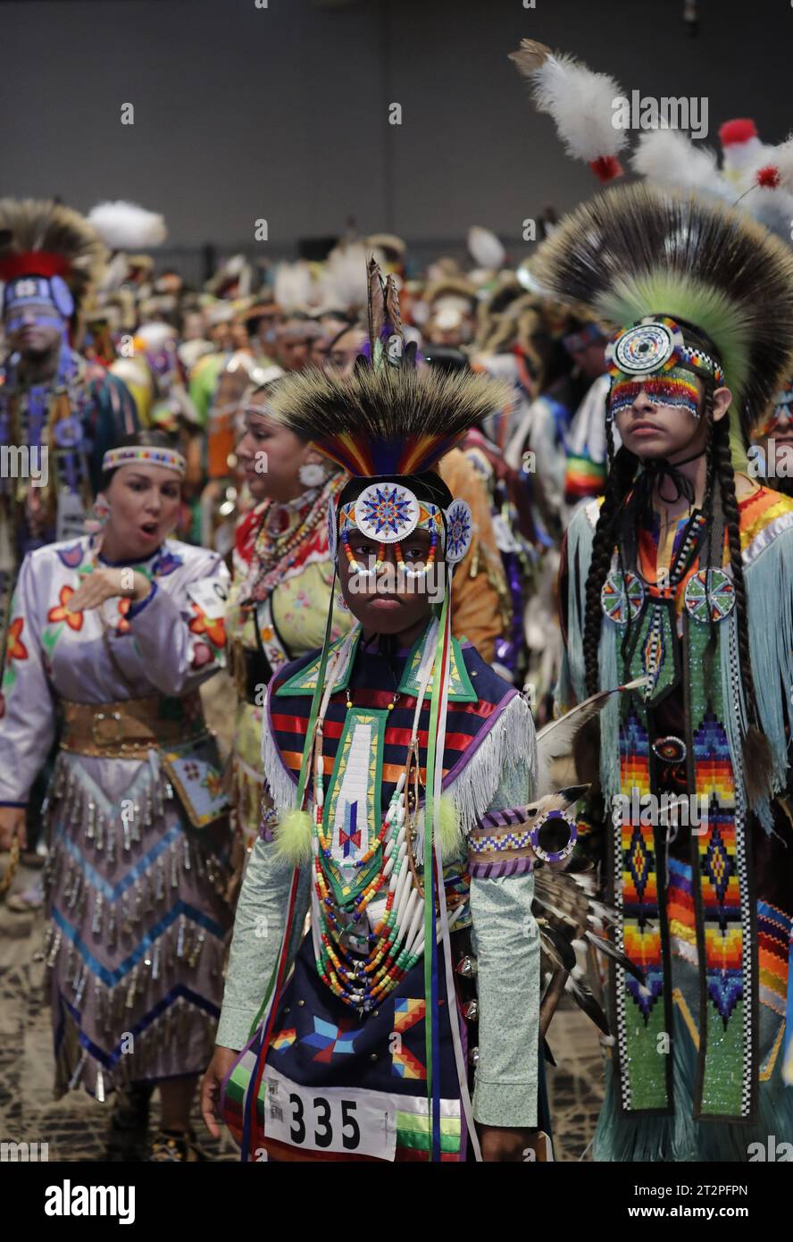 Milwaukee. 20th Oct, 2023. The 2023 Hunting Moon Pow Wow Grand Entry