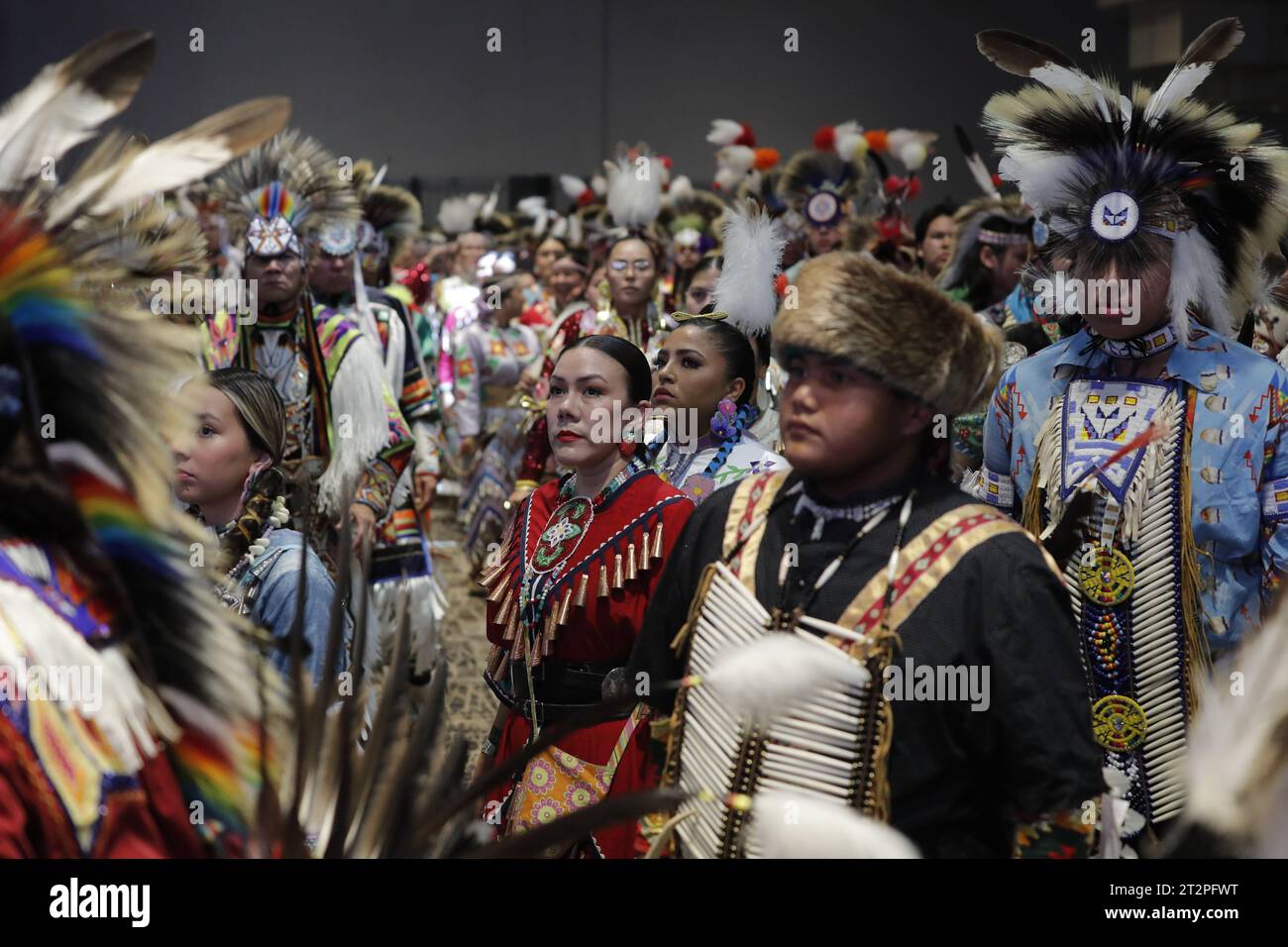 Milwaukee. 20th Oct, 2023. The 2023 Hunting Moon Pow Wow Grand Entry