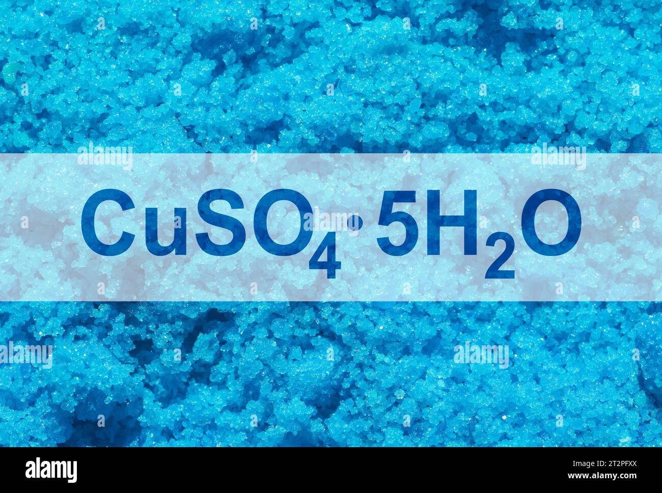 Copper(II) sulfate with chemical formula. Chemical ingredient used in