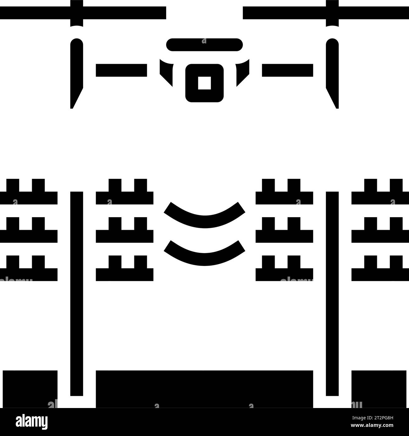 power line inspection drone glyph icon vector illustration Stock Vector ...