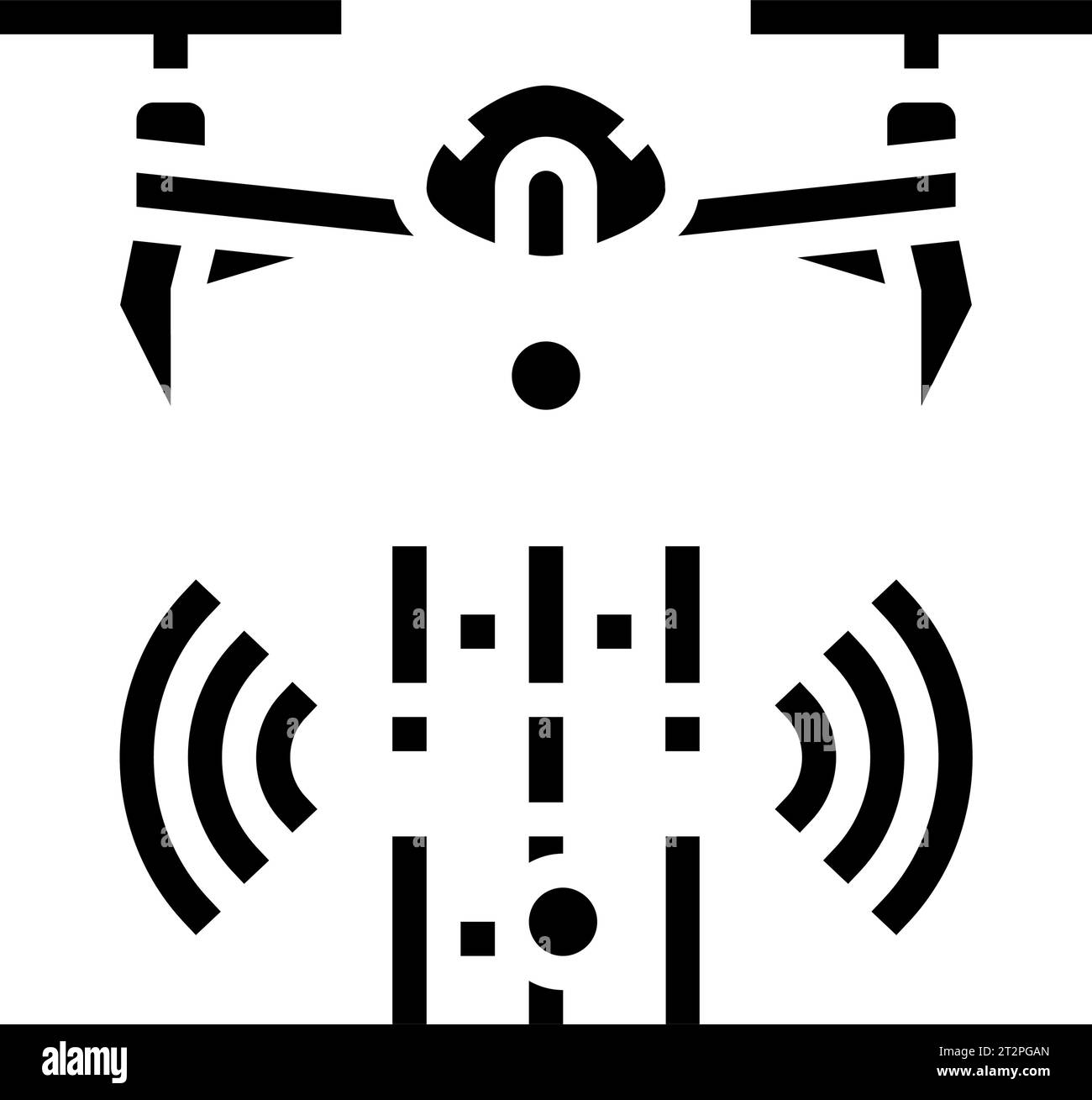 telecommunication drone glyph icon vector illustration Stock Vector ...