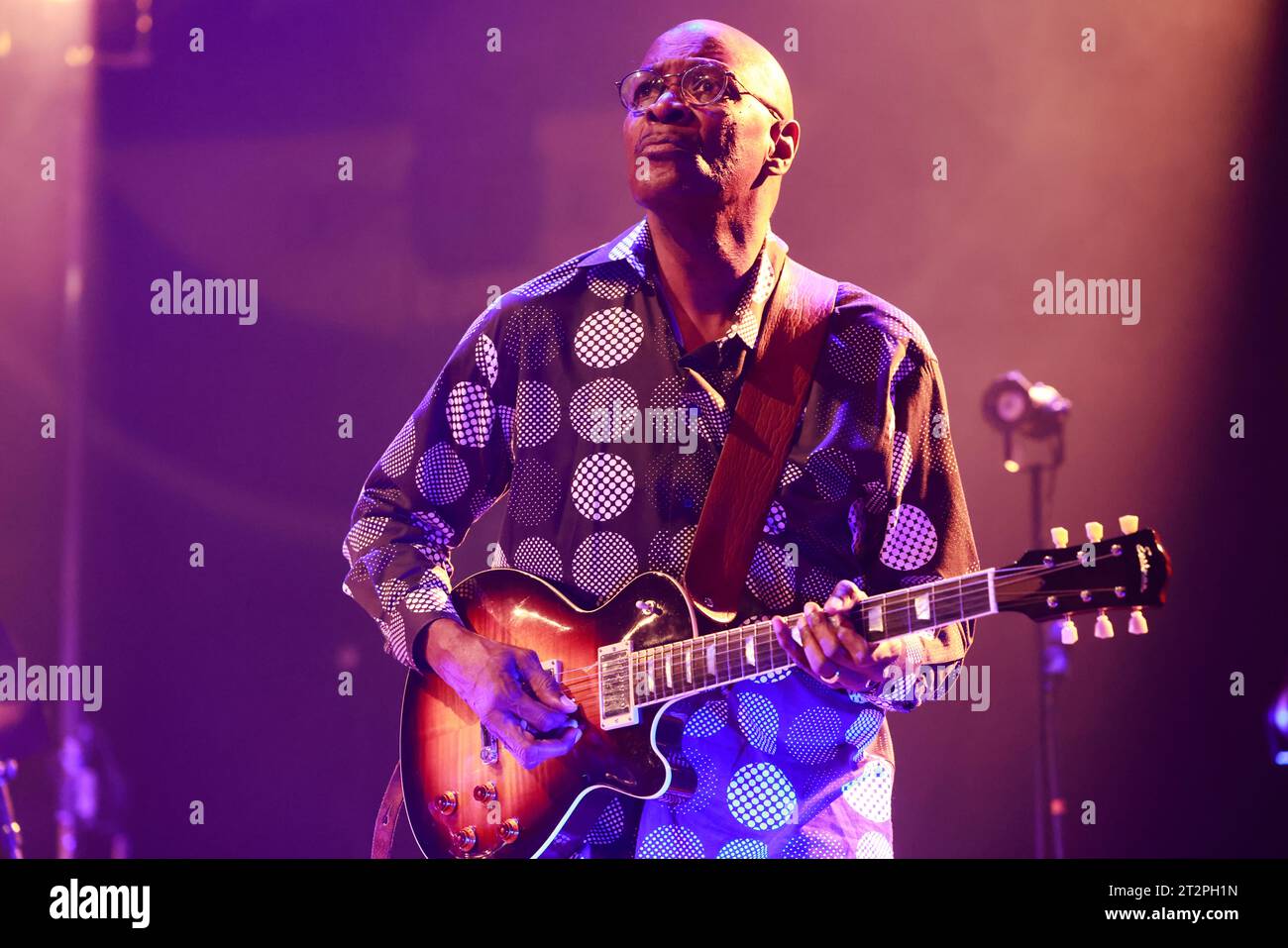 Fred Wesley. American jazzman and trombonist Fred Wesley and The New JB’s in concert at the Éclats d’Email Jazz Édition festival in Limoges. Line-up: Stock Photo