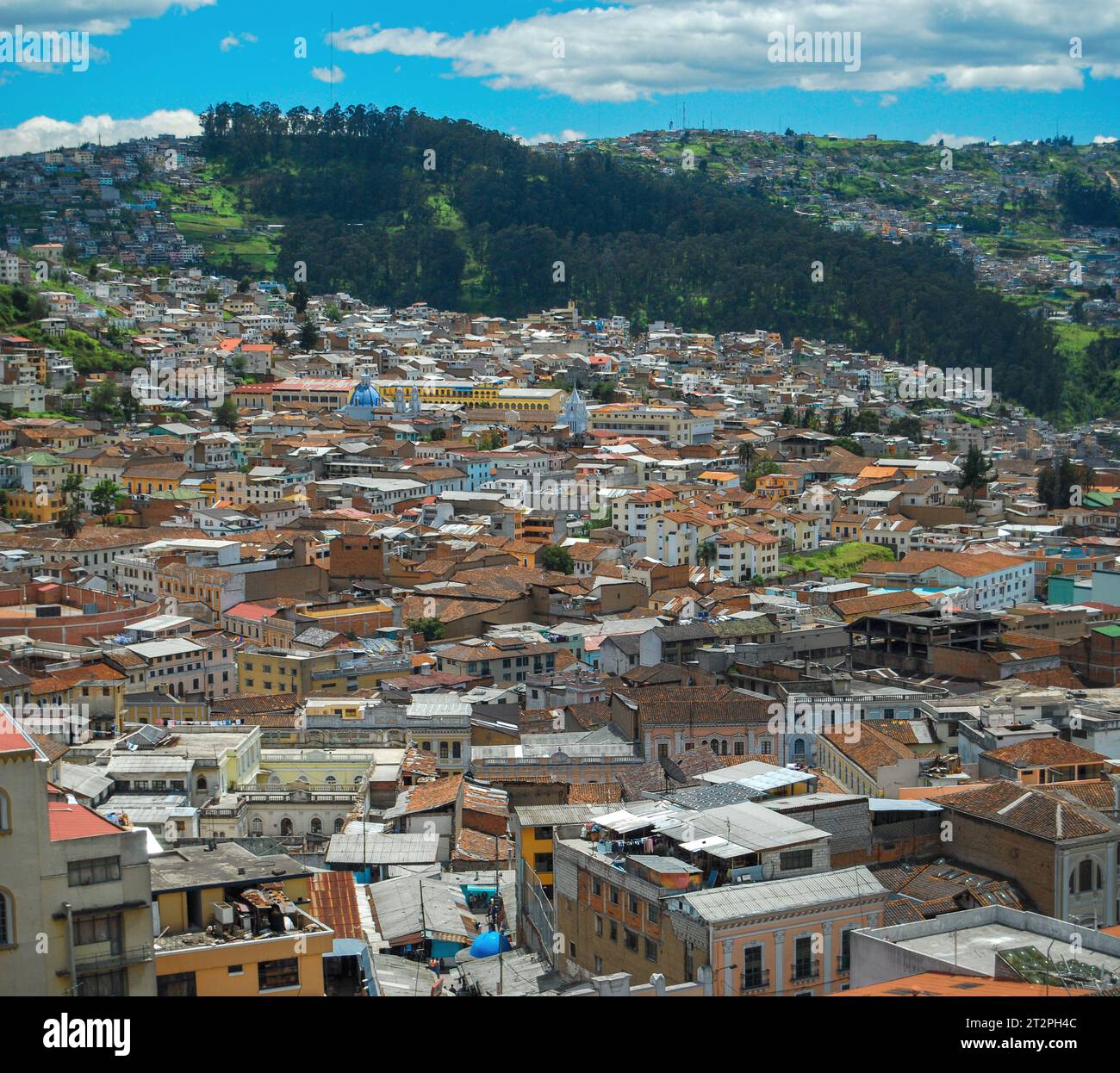 View of the historical center of the capital of Ecuador from the Basílica of the National Vow. Quito. Ecuador. Stock Photo