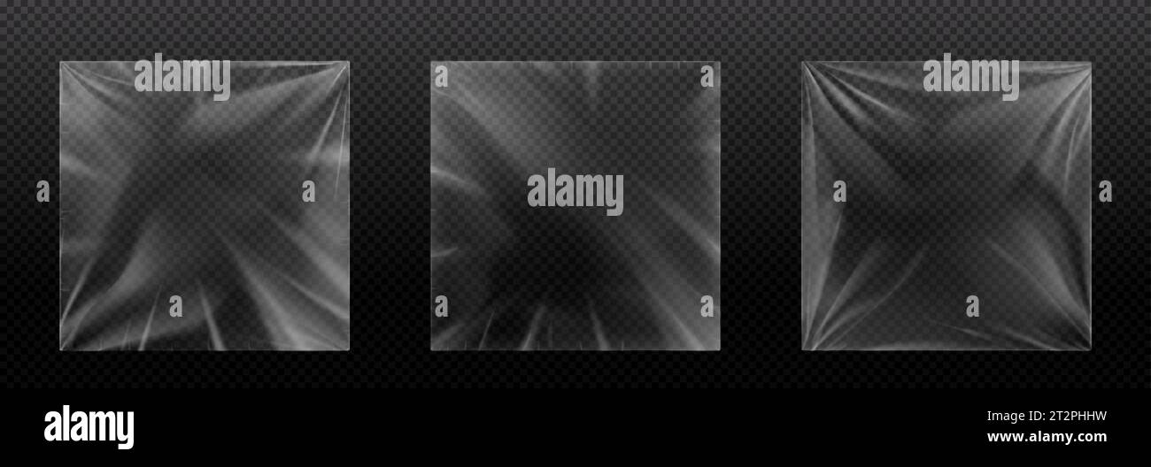 Realistic set of square vinyl record covers isolated on transparent