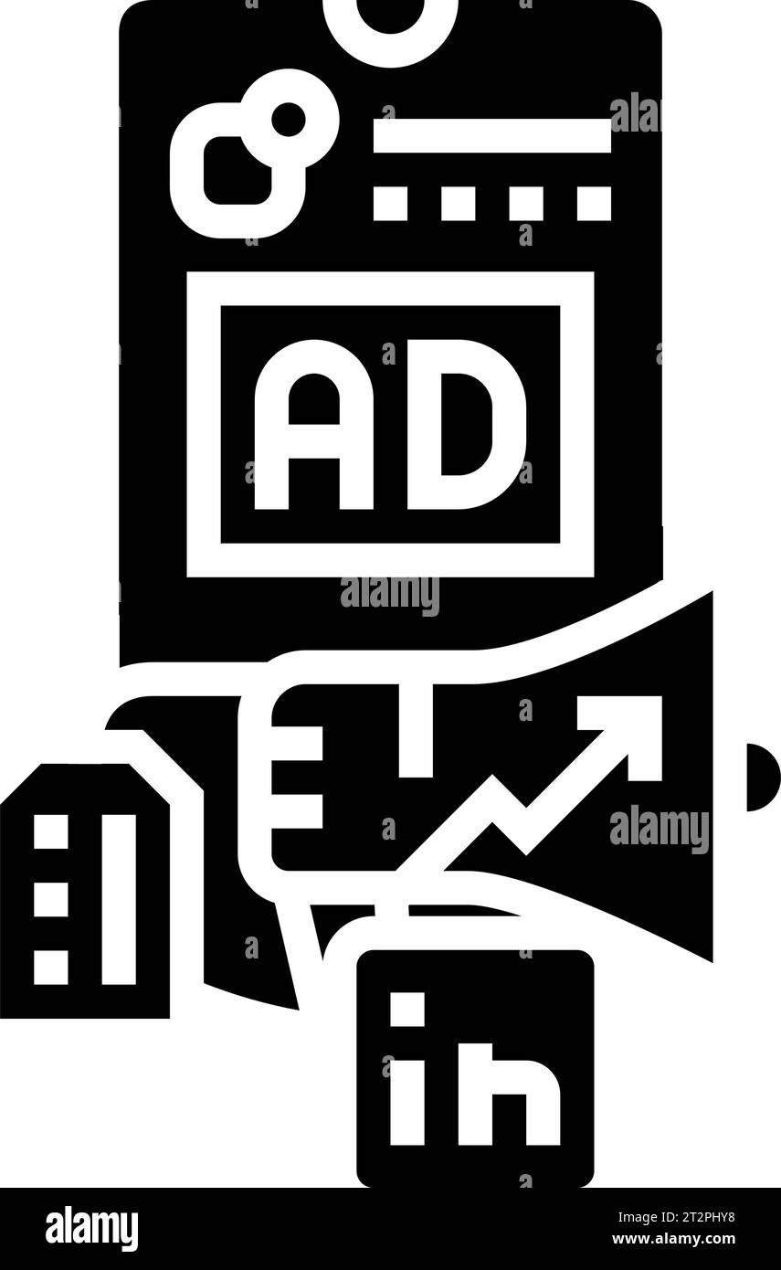 social media ads glyph icon vector illustration Stock Vector Image ...