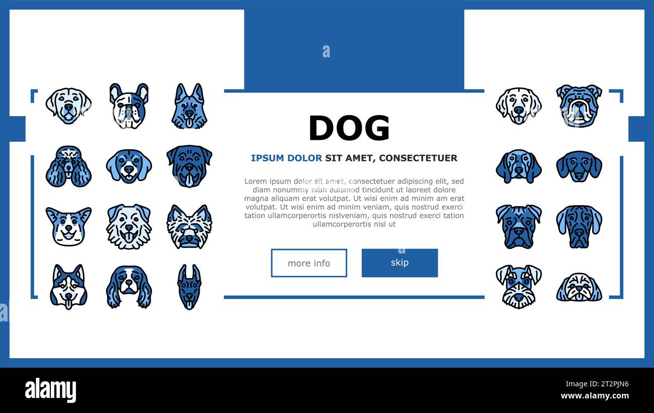 dog puppy pet animal cute landing header vector Stock Vector Image ...