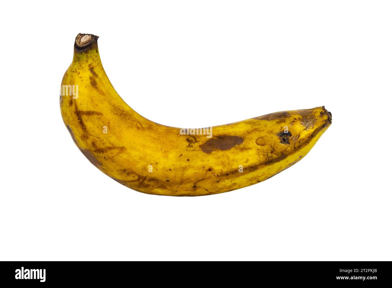 Rotten banana isolated on white background, Clipping path Stock Photo