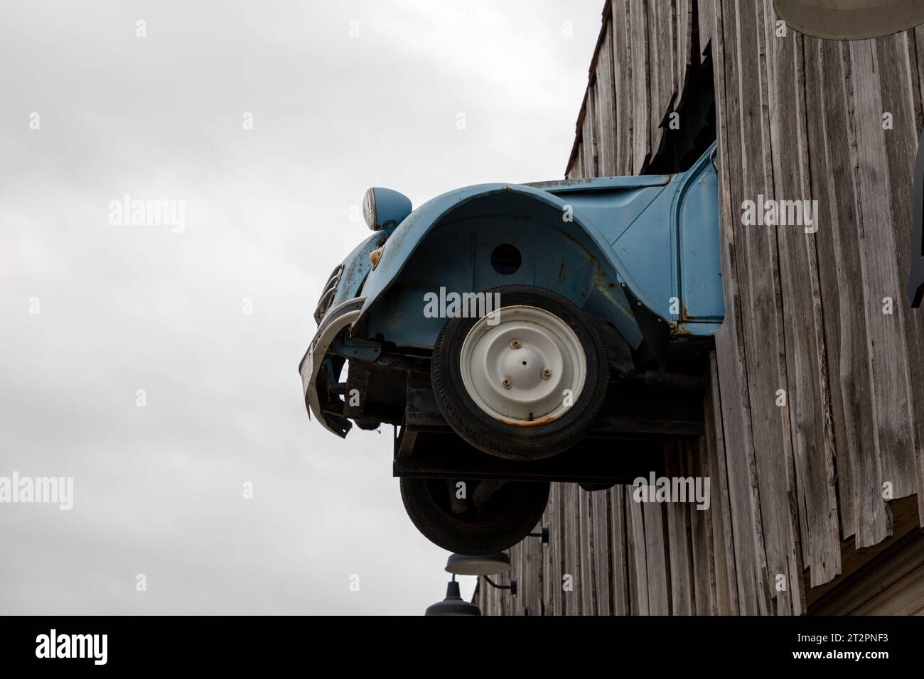 Bordeaux , France - 10 19 2023 : Citroen 2CV old car used as a retro sign vintage french historical vehicle ancient Stock Photo