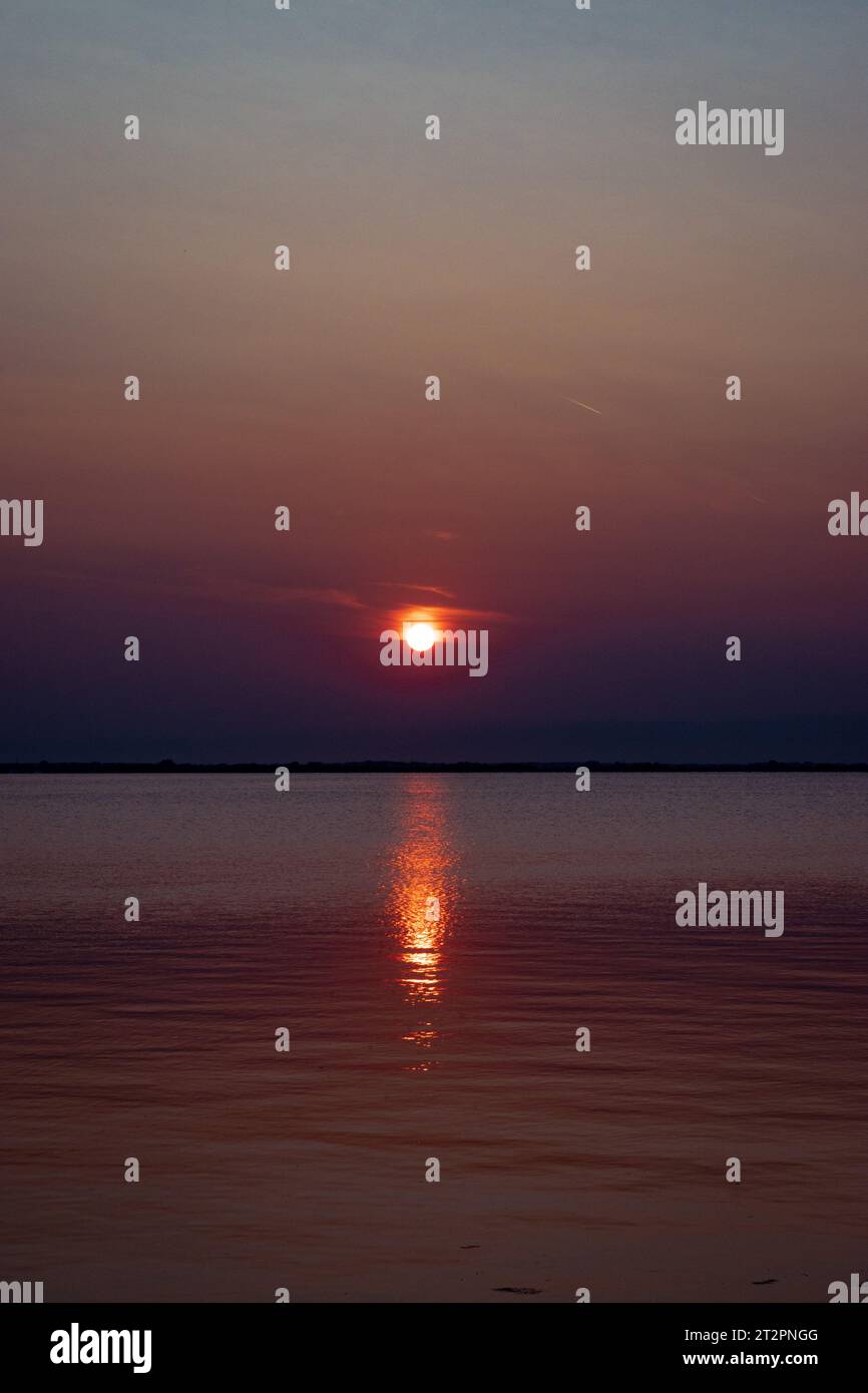 Sunset on a lake Stock Photo