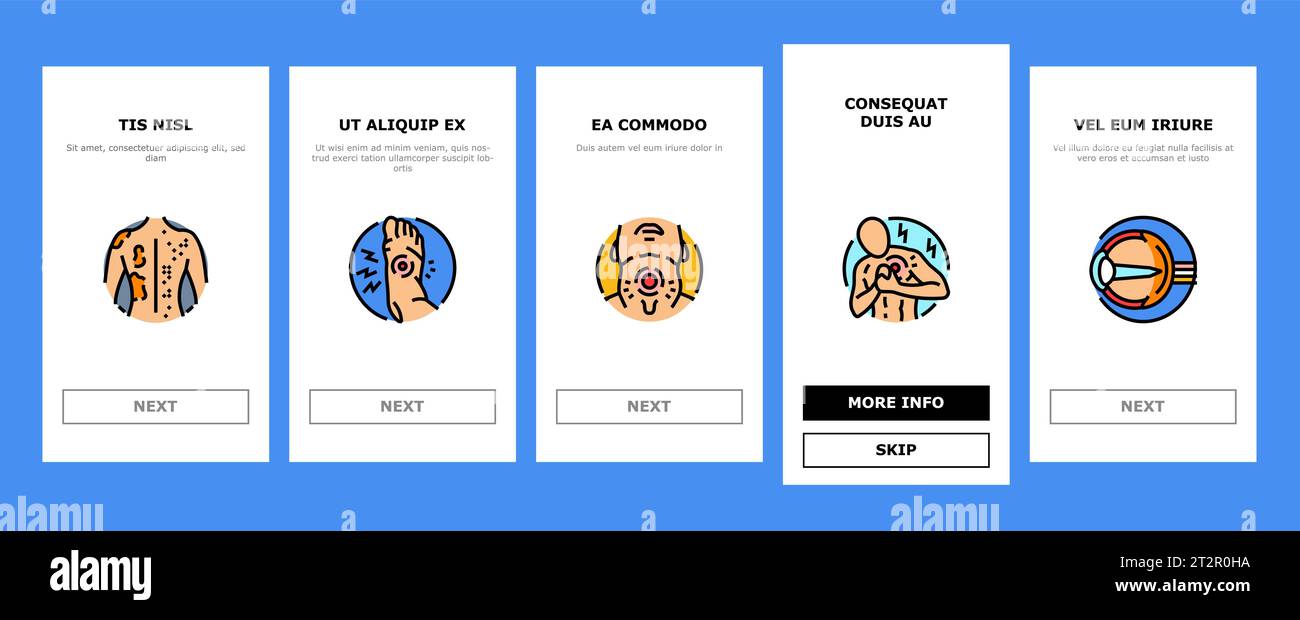 disease health heart onboarding icons set vector Stock Vector Image ...