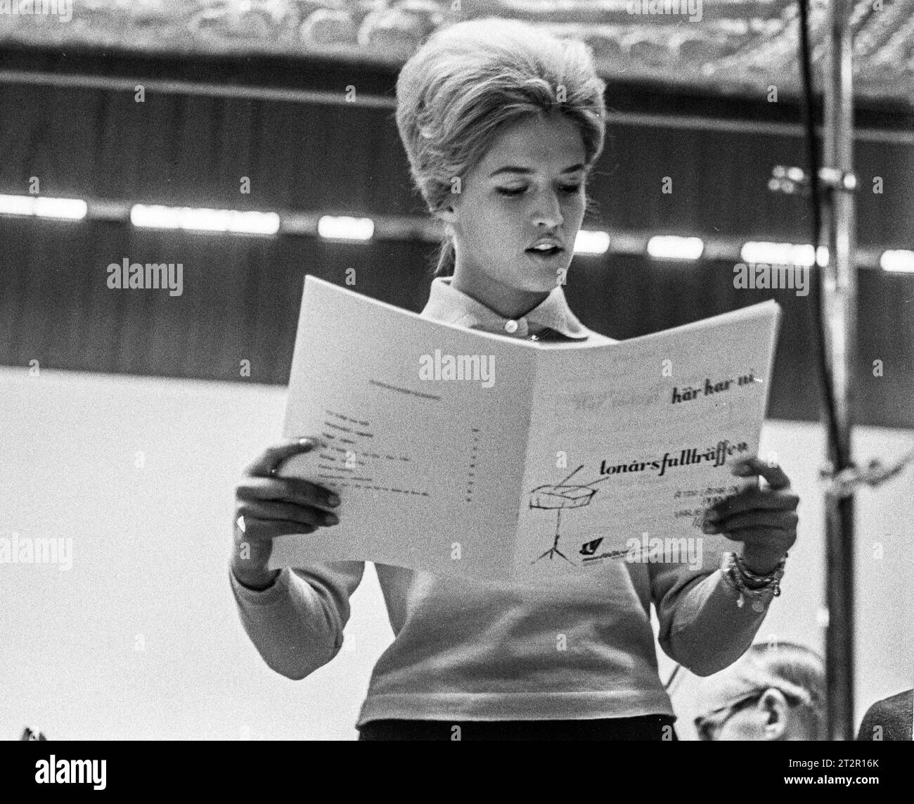 singer and artist Lill Babs, rehearse , swedish television in stockholm 1964. Stock Photo