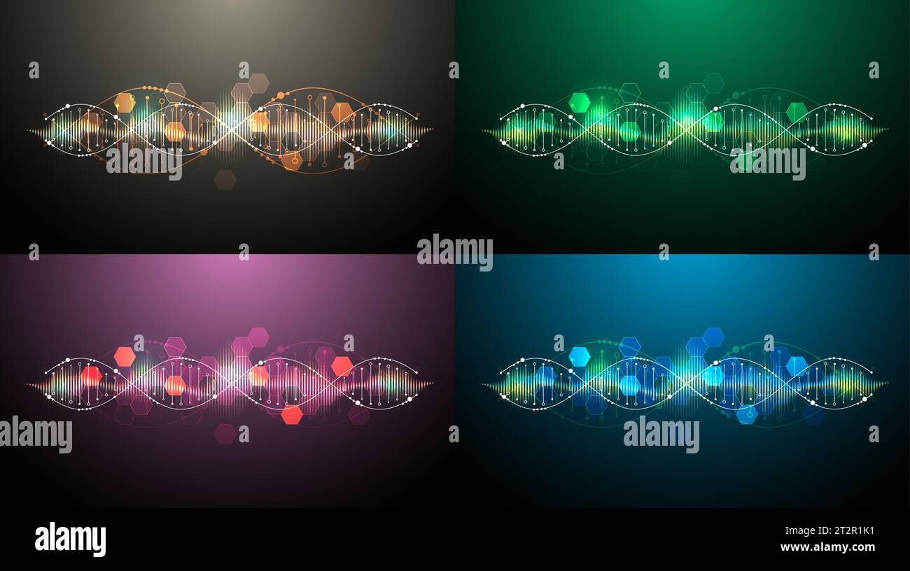 Science template, wallpaper or banner with a DNA molecules. Vector illustration. Stock Vector