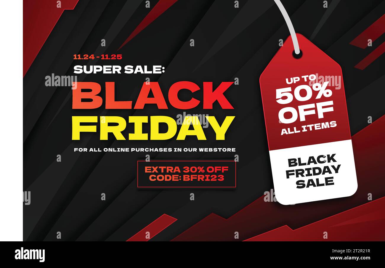 realistic black friday tag banner design vector illustration Stock ...