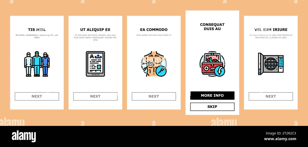 surgeon doctor hospital onboarding icons set vector Stock Vector Image ...
