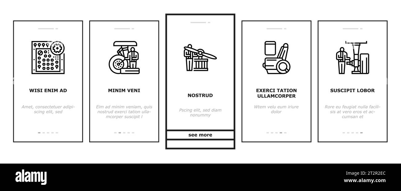 aircraft mechanic onboarding icons set vector Stock Vector Image & Art ...