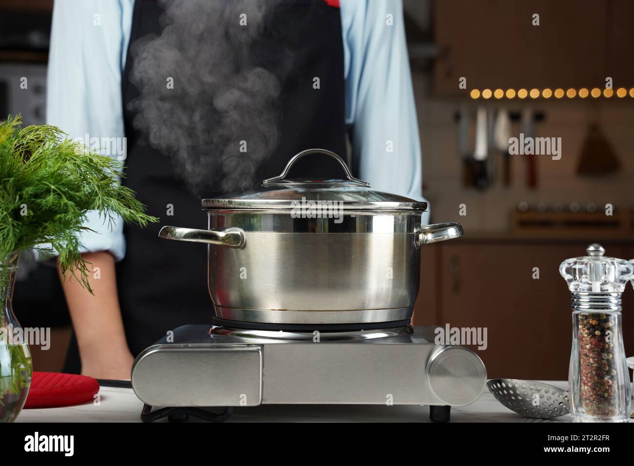 https://c8.alamy.com/comp/2T2R2FR/steel-cooking-pan-on-electric-hob-with-boiling-water-2T2R2FR.jpg